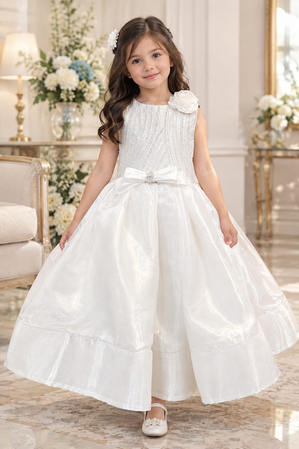 Elegant White Party Wear Frock for Girls | Premium Occasion Dress