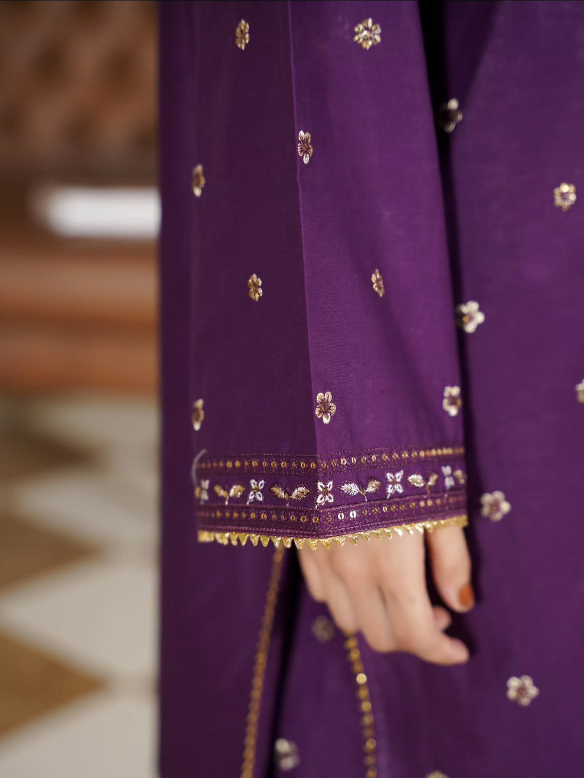 Regal Deep Purple Embroidered Festive Suit