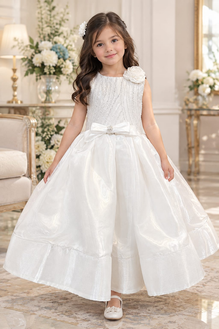Elegant White Party Wear Frock for Girls | Premium Occasion Dress