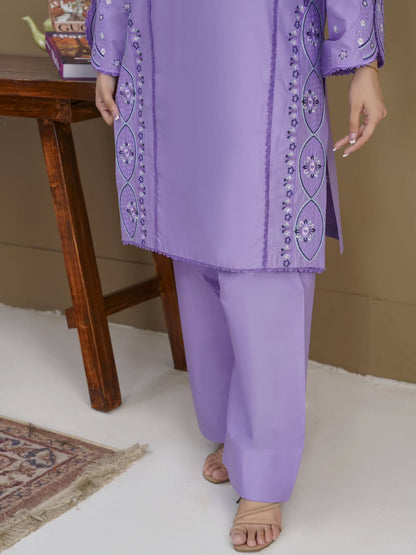 Lavender Embroidered 3-Piece Women's Suit