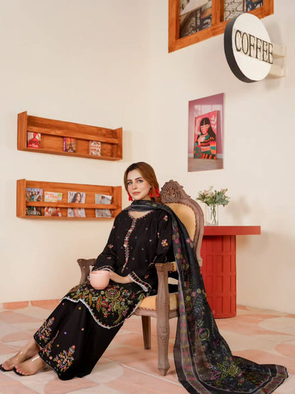 Nidnight Elegance Embroidered Suit