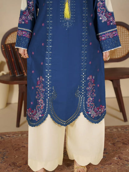 Vibrant Ocean Blue Embroidered Ethnic Suit with Tassels